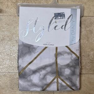 MARBLE CHEVRON SHOWER CURTAIN PANEL NWT